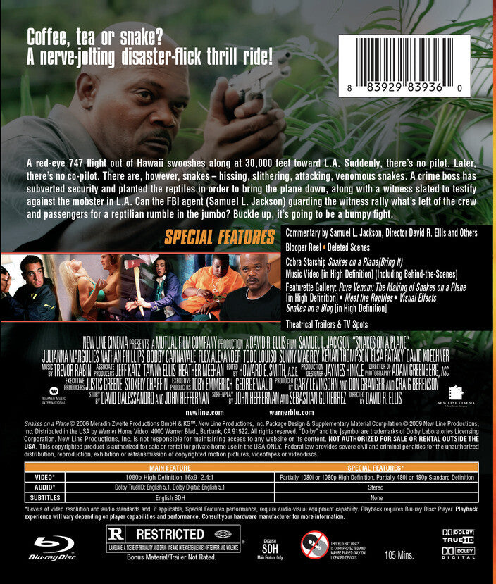 snakes on a plane - Back Panel - Blu-ray
