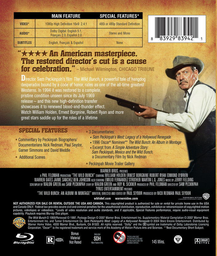 the wild bunch - Back Panel - Blu-ray