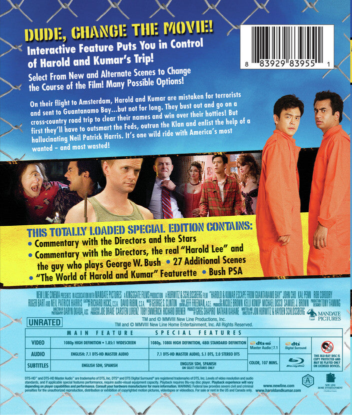 harold and kumar escape from guantanamo bay (unrated) - Back Panel - Blu-ray