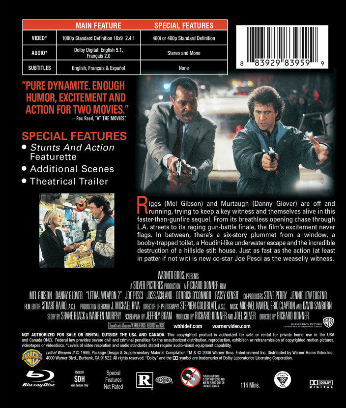 lethal weapon 2 - Back Panel - Blu-ray