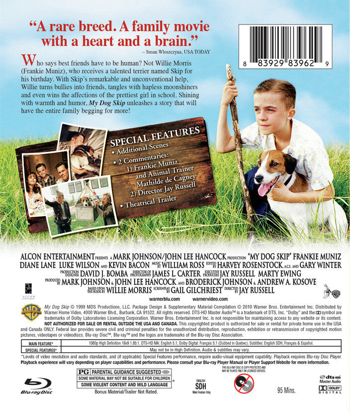 my dog skip - Back Panel - Blu-ray