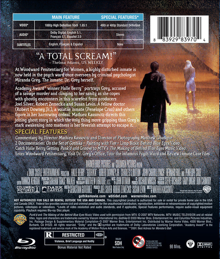 gothika - Back Panel - Blu-ray