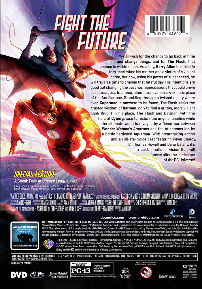 dcu: justice league: the flashpoint paradox - Back Panel - DVD