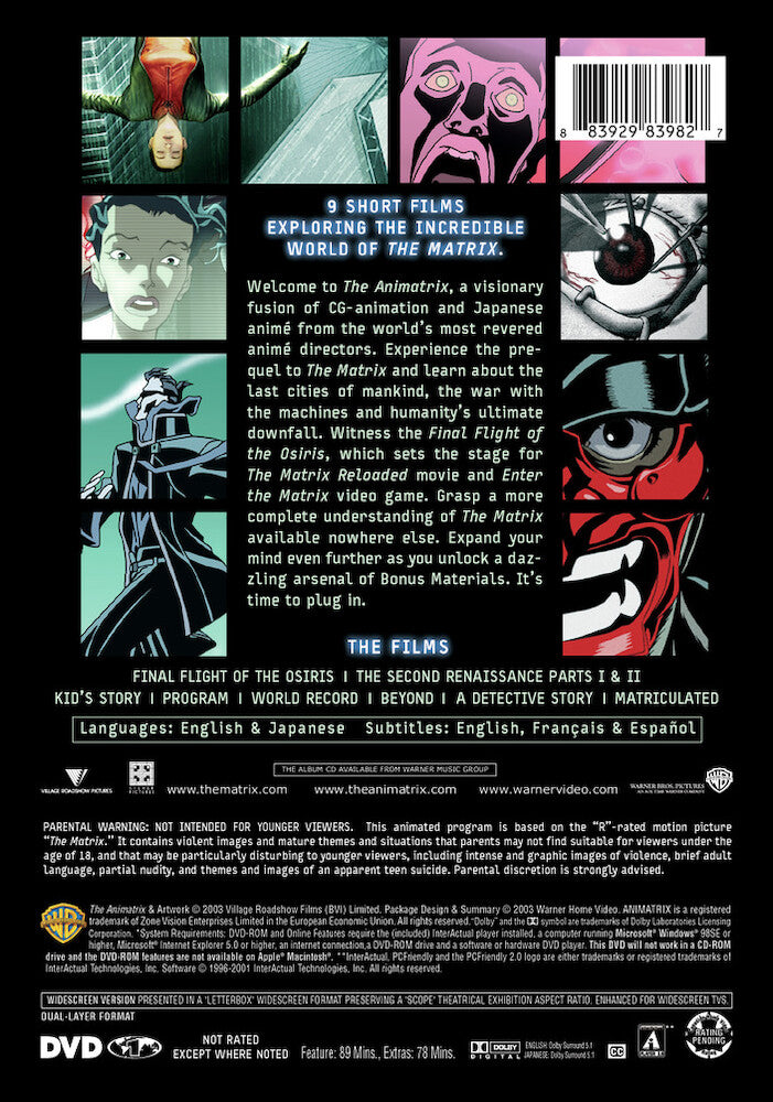 the animatrix - Back Panel - DVD