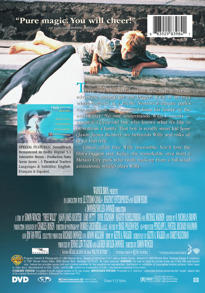 free willy - Back Panel - DVD