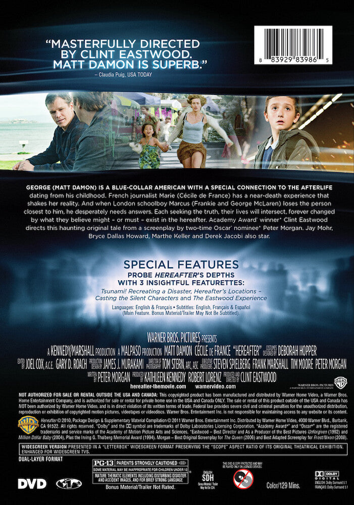 hereafter - Back Panel - DVD