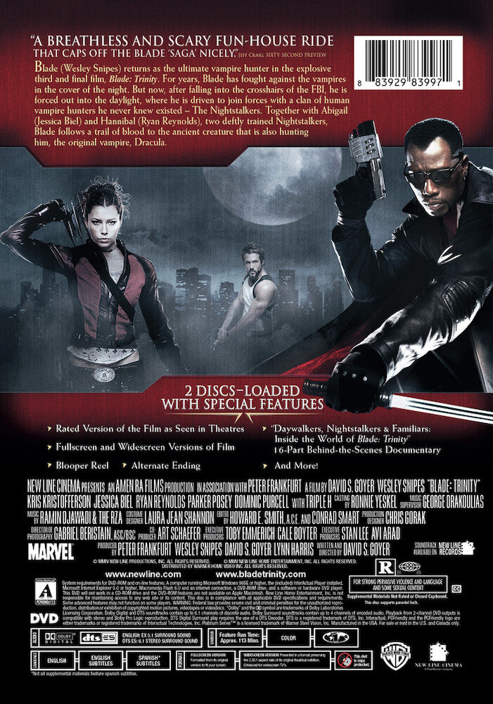blade: trinity (r-rated) - Back Panel - DVD