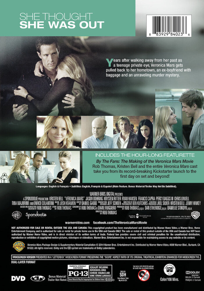 the veronica mars movie - Back Panel - DVD