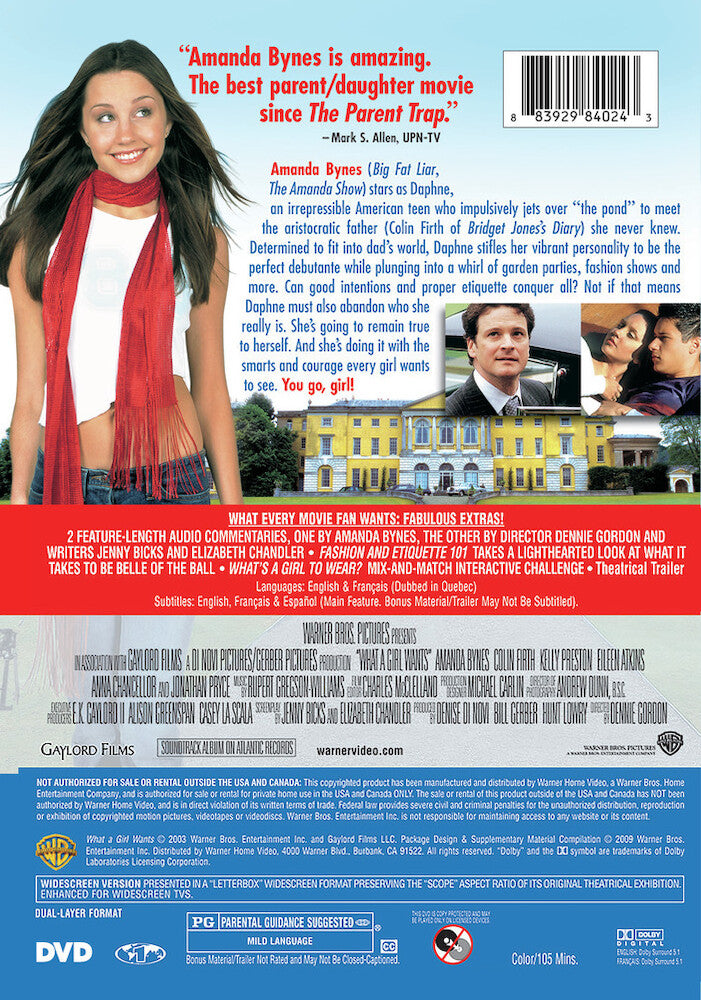 what a girl wants - Back Panel - DVD