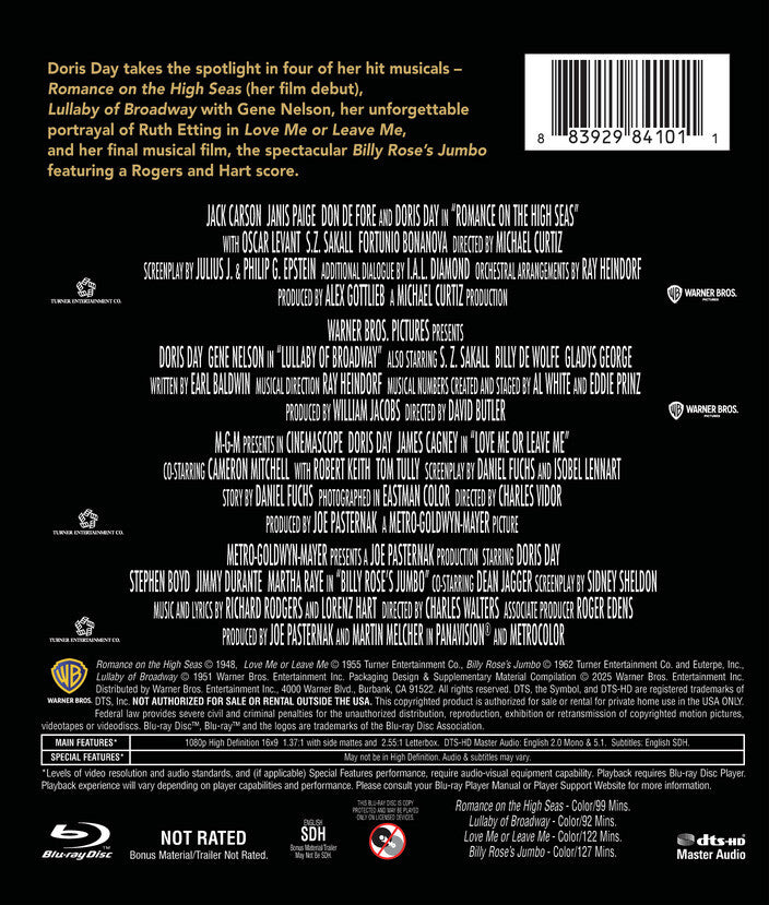 doris day 4-film collection (bd) - Back Panel - Blu-ray