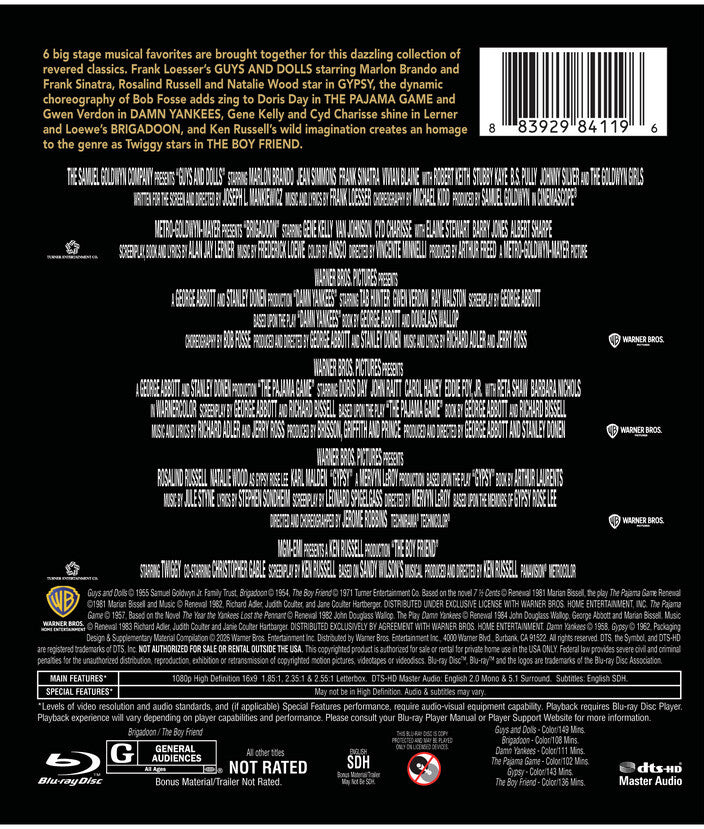 Broadway on the Big Screen-6-Film Collection [Blu-ray] - Back Panel - 