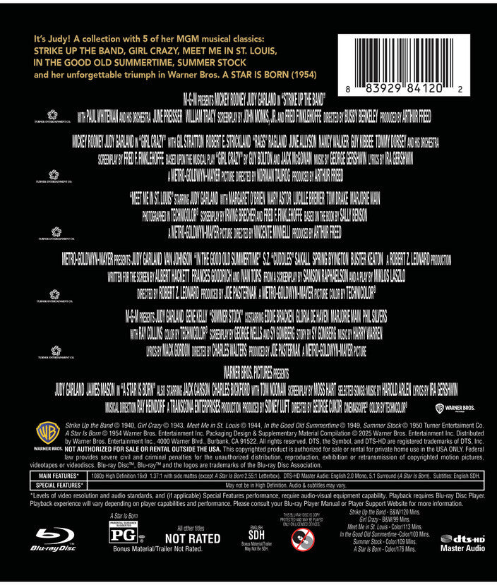 judy garland collection - Back Panel - Blu-ray