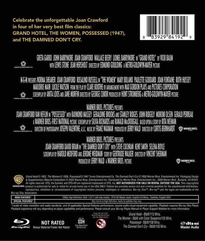 joan crawford collections - Back Panel - Blu-ray