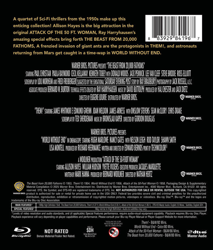 50s sci-fi - 4 film collection - Back Panel - Blu-ray