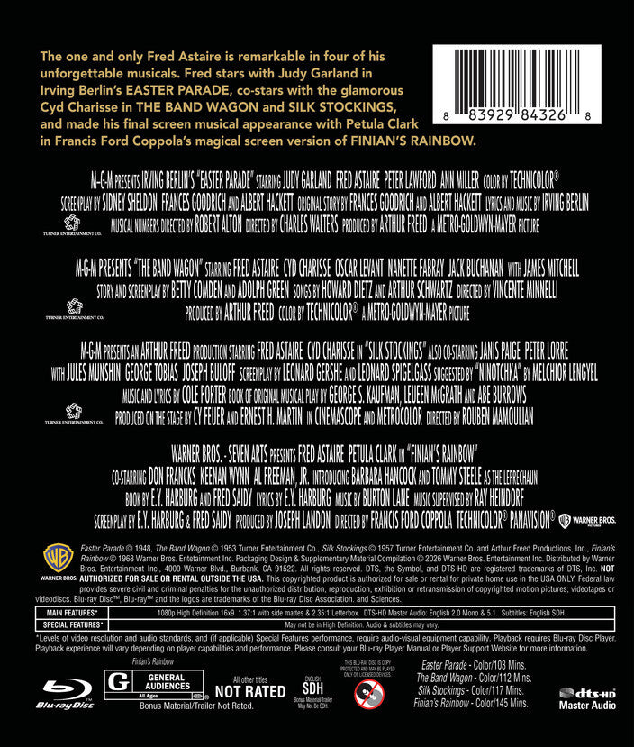 Fred Astaire 4-Film Collection [Blu-ray] - Back Panel - 