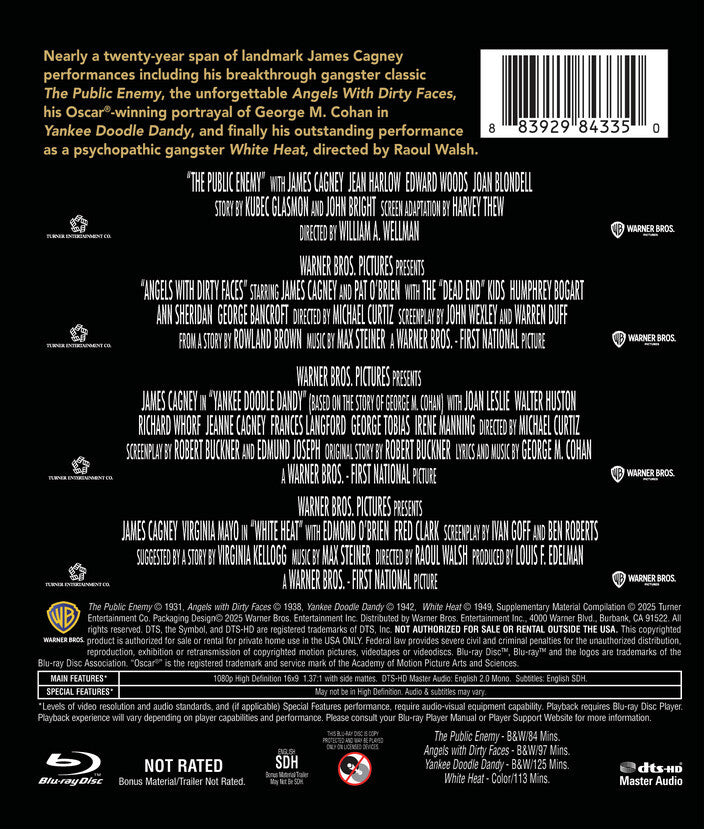 james cagney 4-film col (bd) - Back Panel - Blu-ray