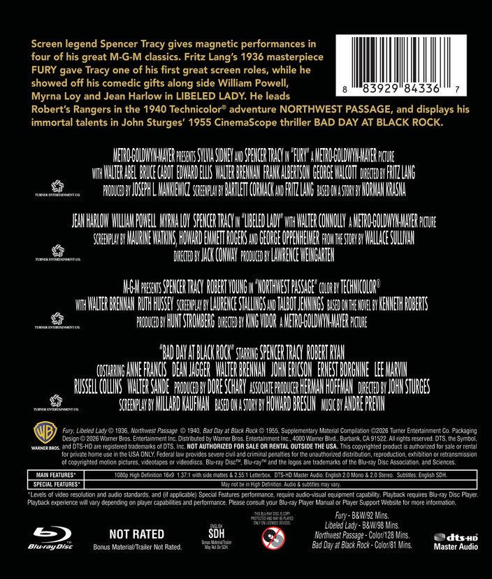 Spencer Tracy 4-Film Collection [Blu-ray] - Back Panel - 