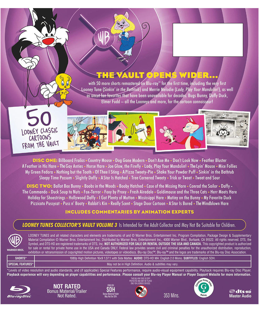 Looney Tunes: Collector's Vault Vol. 3 [Blu-ray] - Back Panel - 