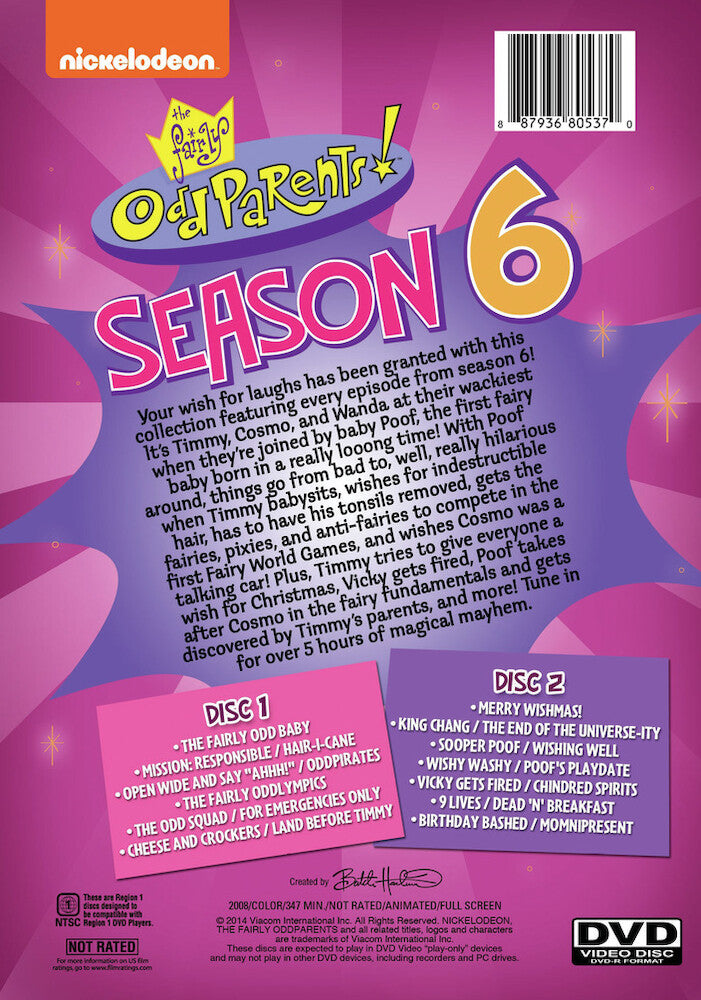 the fairly oddparents - season six - Back Panel - DVD