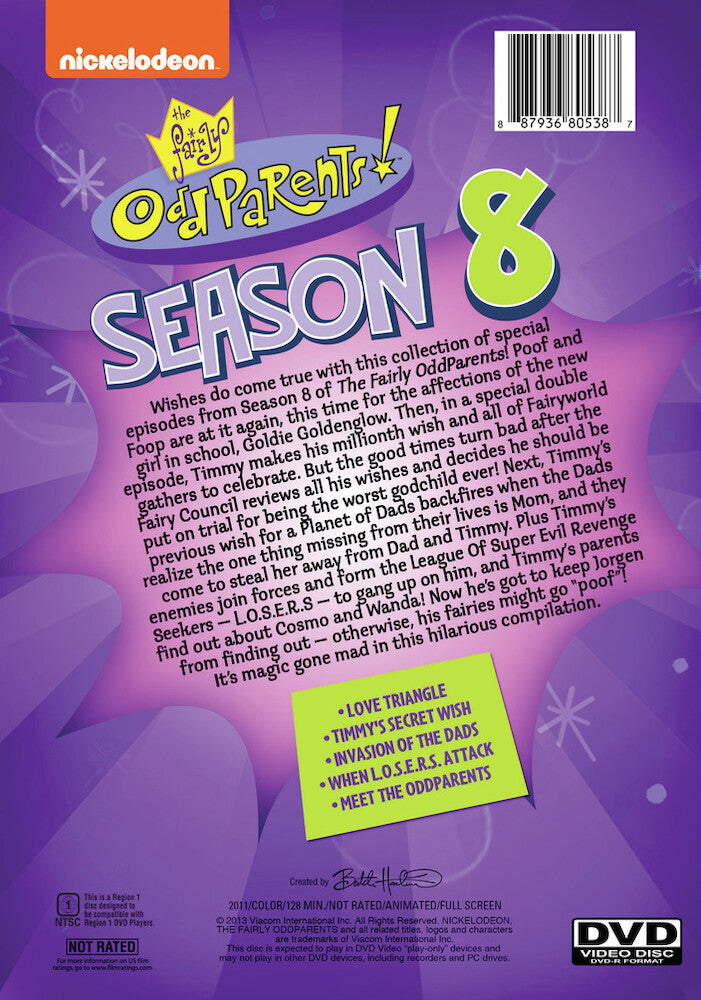 fairly odd parents: season 8 - Back Panel - DVD