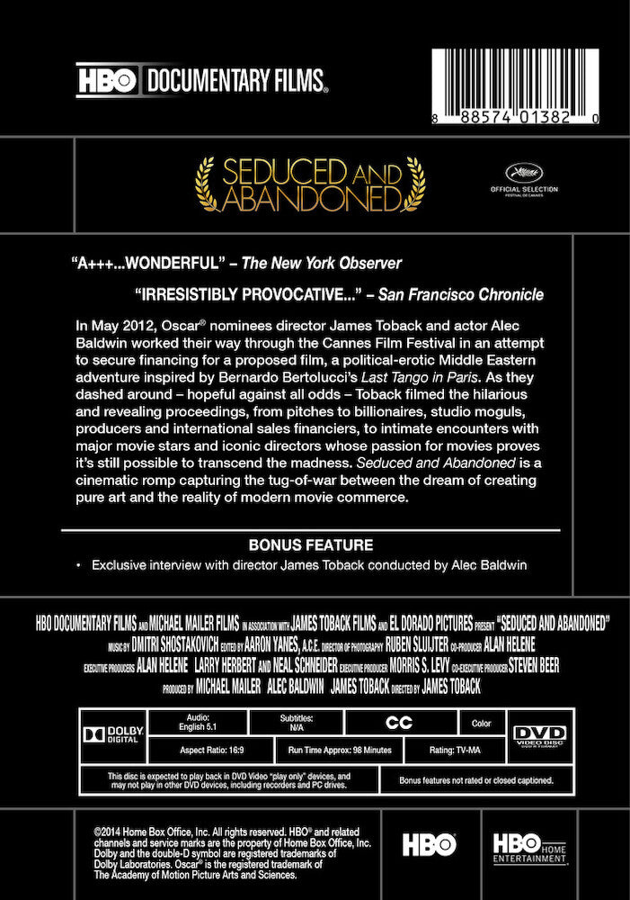 Seduced and Abandoned - Back Panel - 