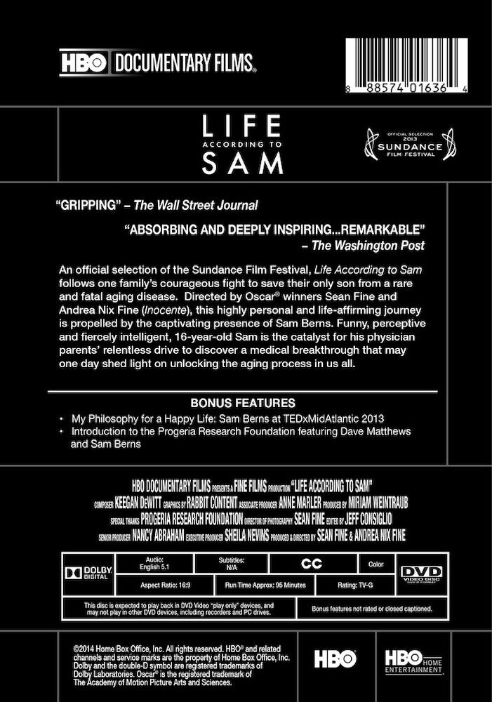 life according to sam - Back Panel - DVD