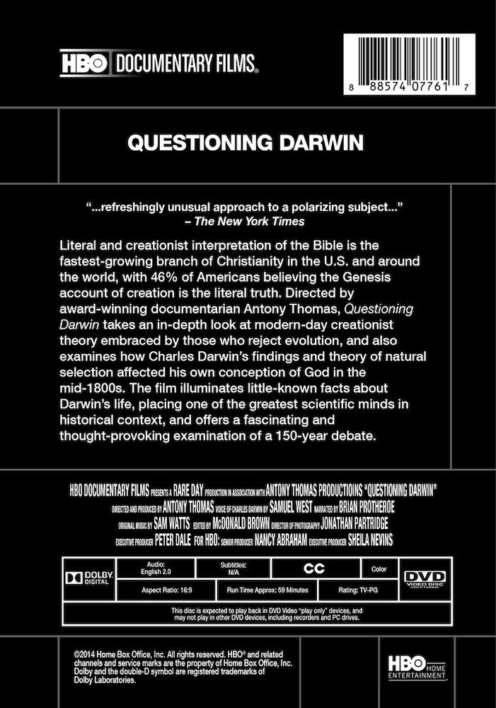 questioning darwin - Back Panel - DVD