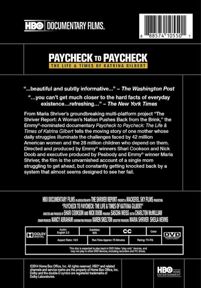 paycheck to paycheck: the life & times of katrina gilbert - Back Panel - DVD