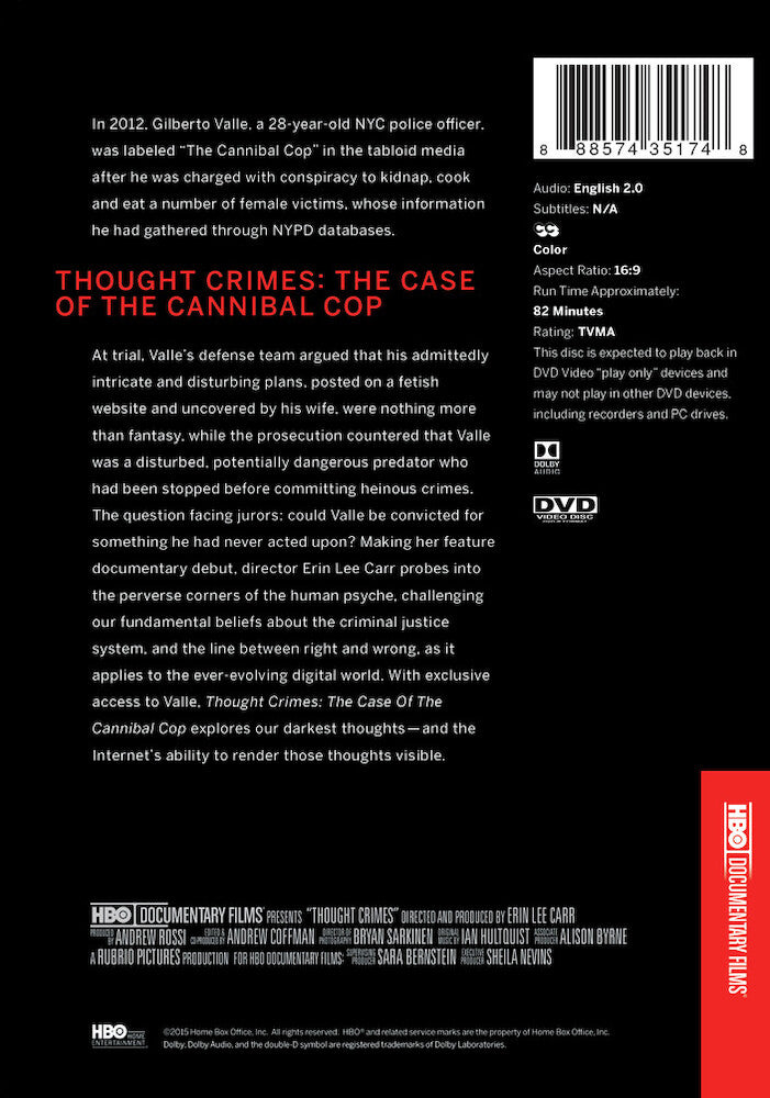 thought crimes: the case of the cannibal cop - Back Panel - DVD