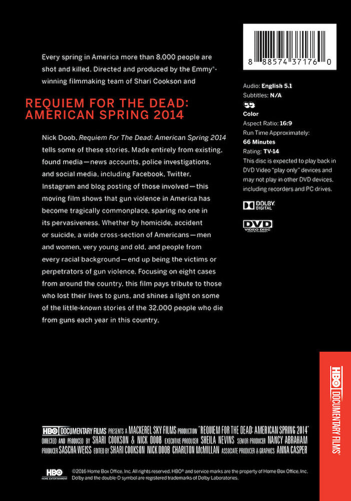 requiem for the dead: american spring - Back Panel - DVD
