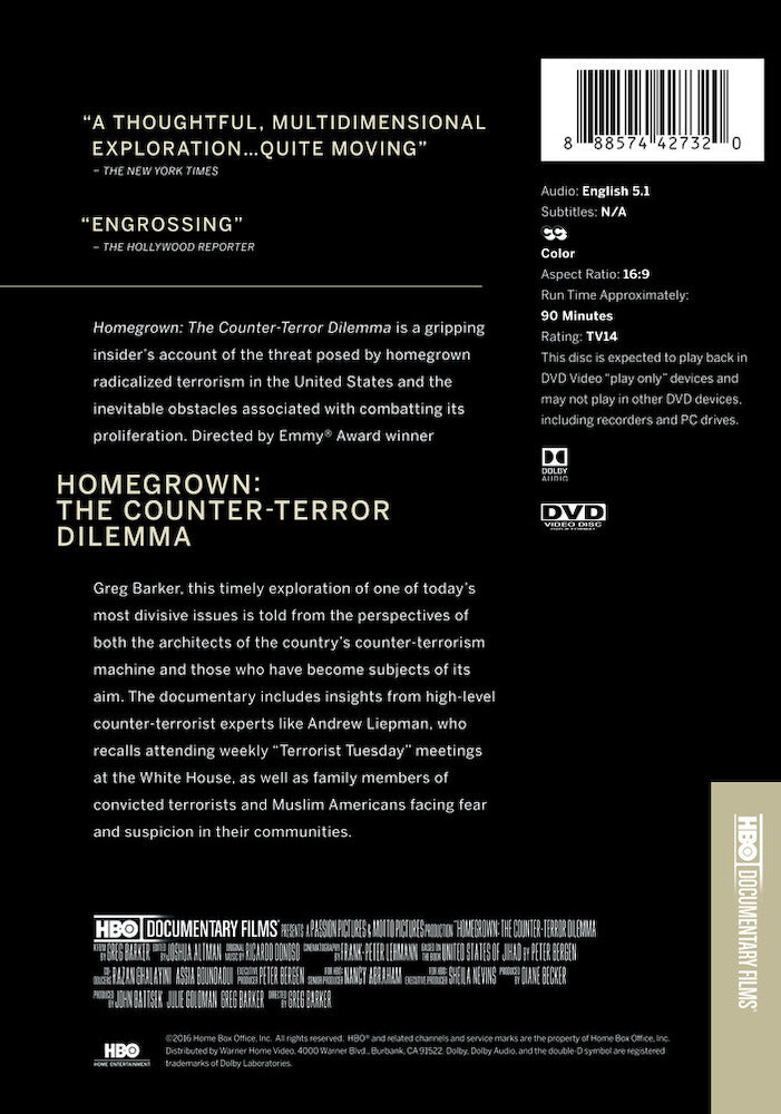 homegrown: the counter-terror dilemma - Back Panel - DVD