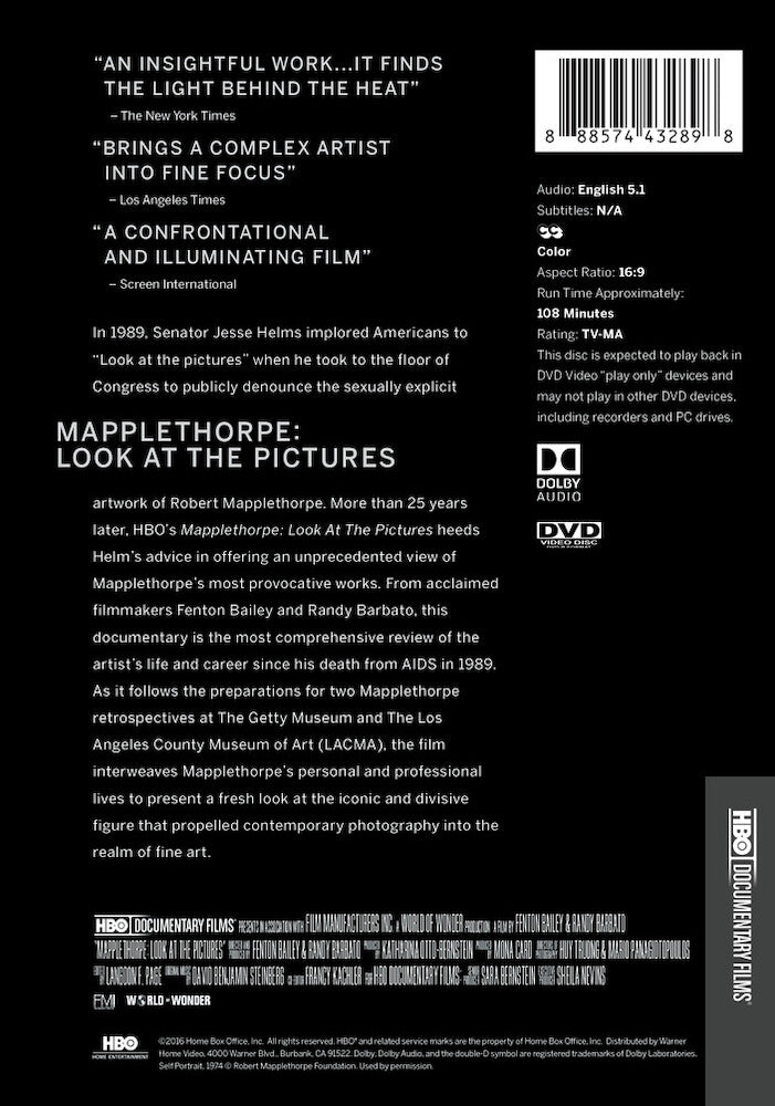 mapplethorpe: look at the pictures - Back Panel - DVD