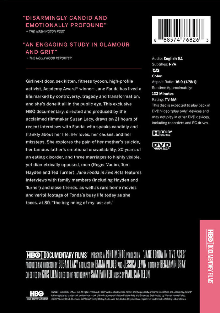 jane fonda in five acts - Back Panel - DVD